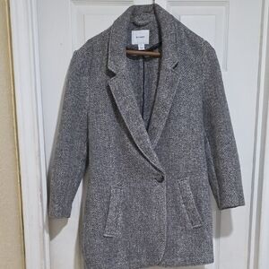 Old Navy Gray Herringbone Coat